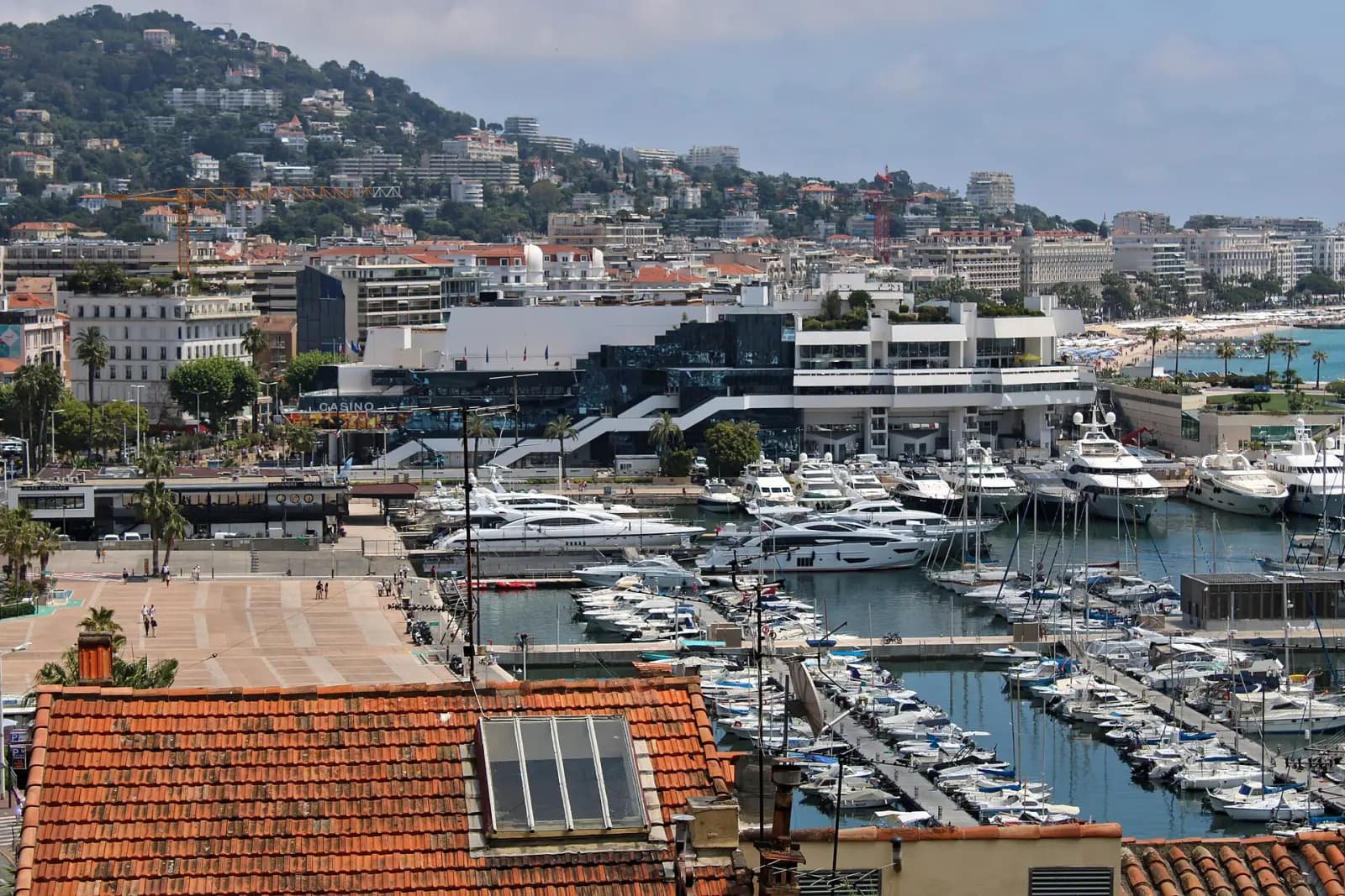 The Old Port and the Palais des Festivals seen from the heights of Le Suquet