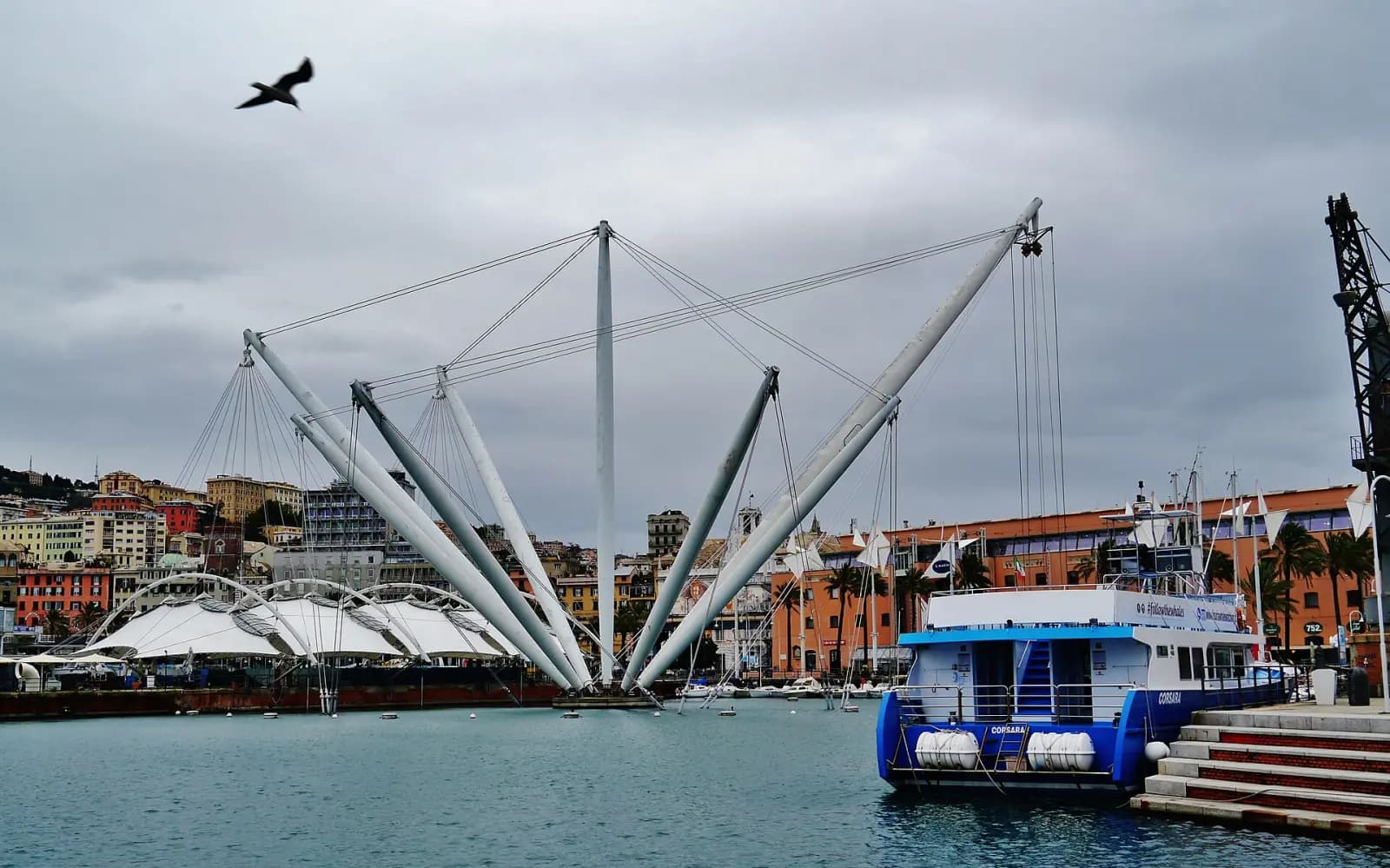 The Bigo and the quays of Genoa's Porto Antico