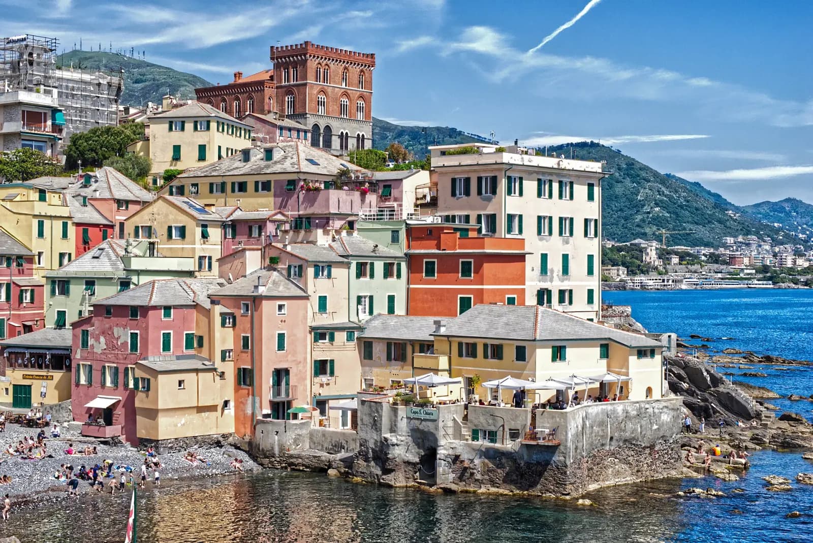 The colourful houses of Boccadasse above its small cove