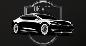 Logo OK VTC voiture noire et blanche